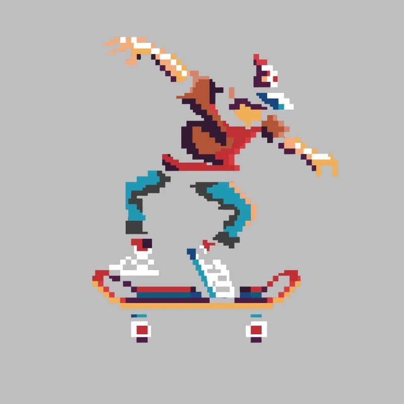 Skateboarder Pixel Kunst