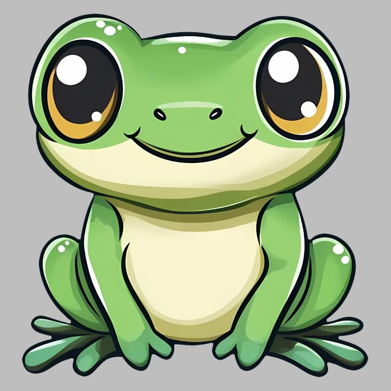 mignon grenouille - Vert - Design joyeux.