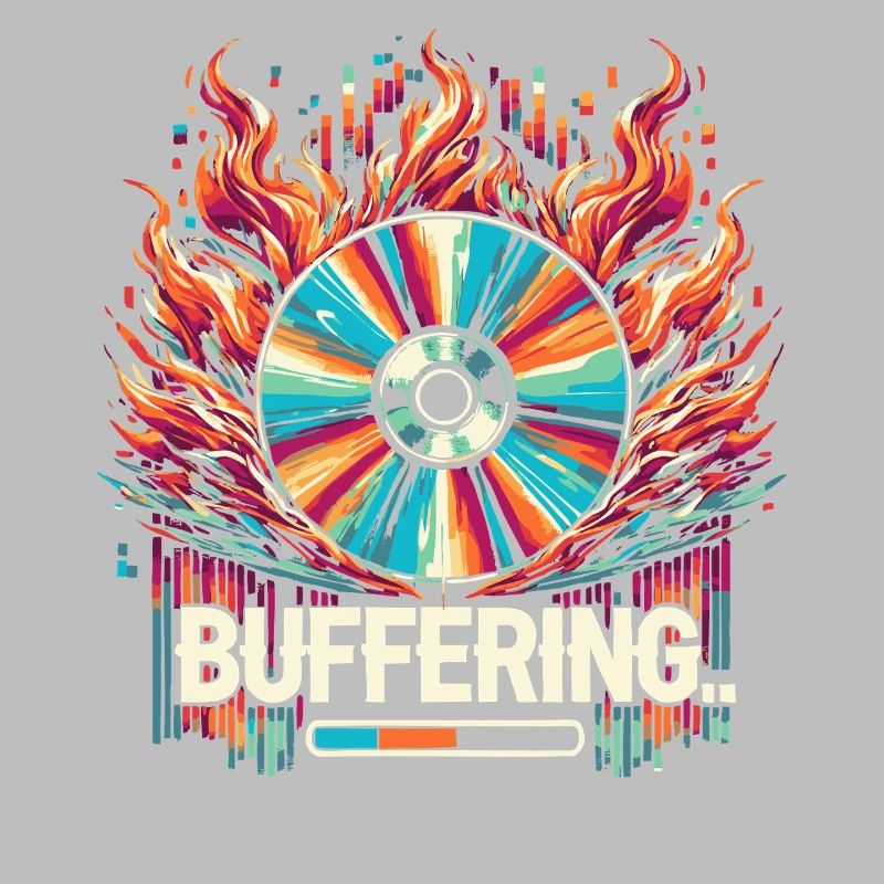 Buffering - Flamingo CD Retro Nostalgic Design