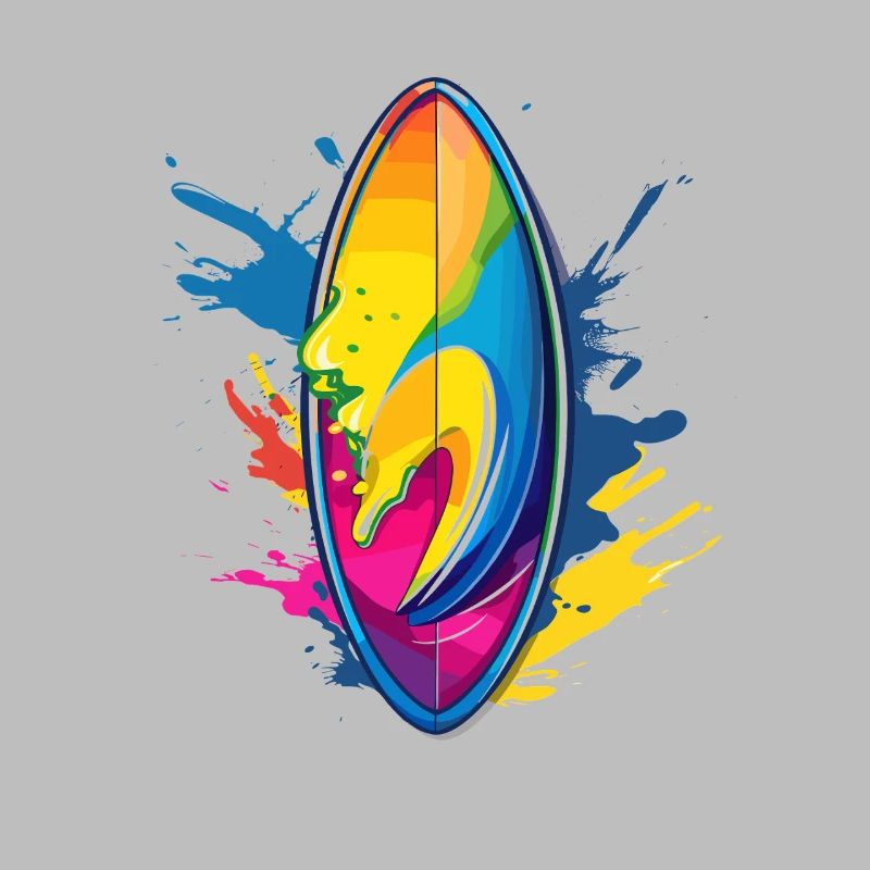 Planche de surf éclaboussures de couleur