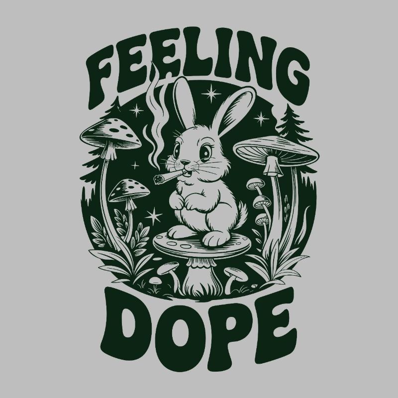 Psychedelic bunny in the forest