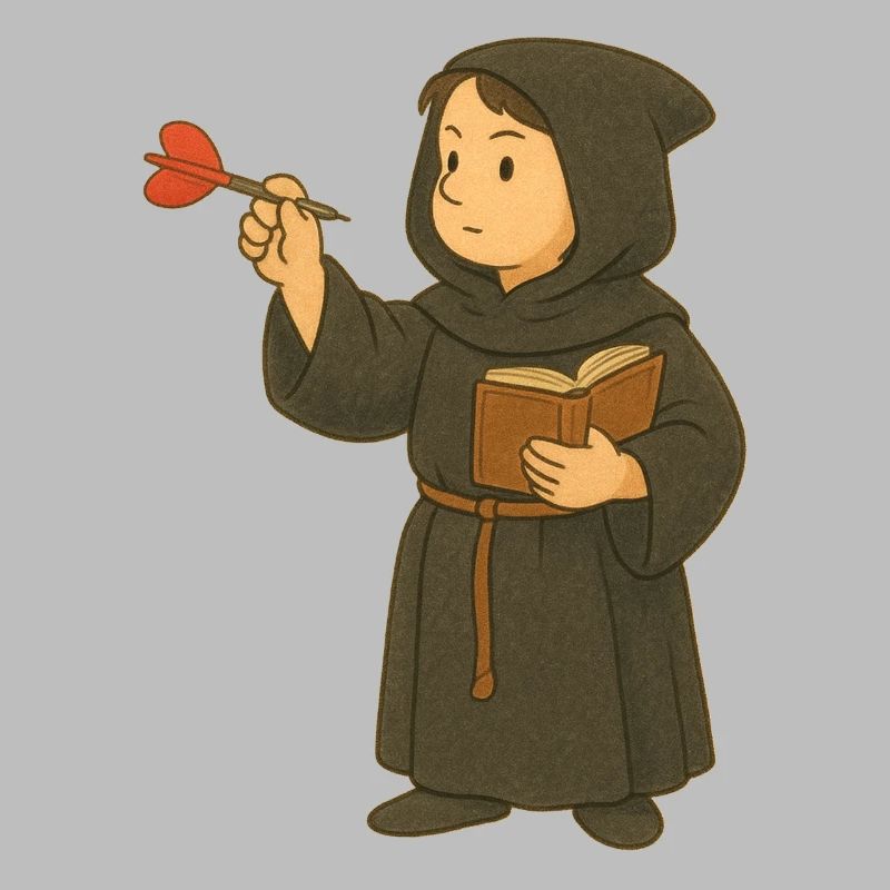 Monk playing darts