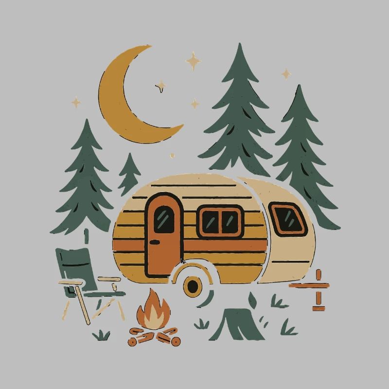 Conception de scène de camping nocturne