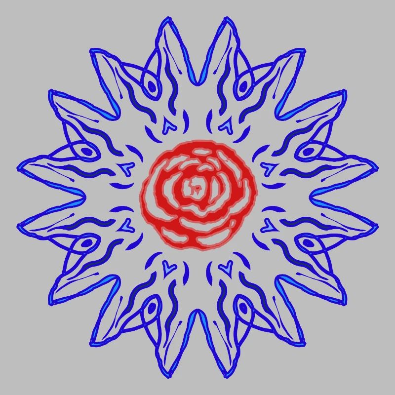 Rose dans le soleil bleu