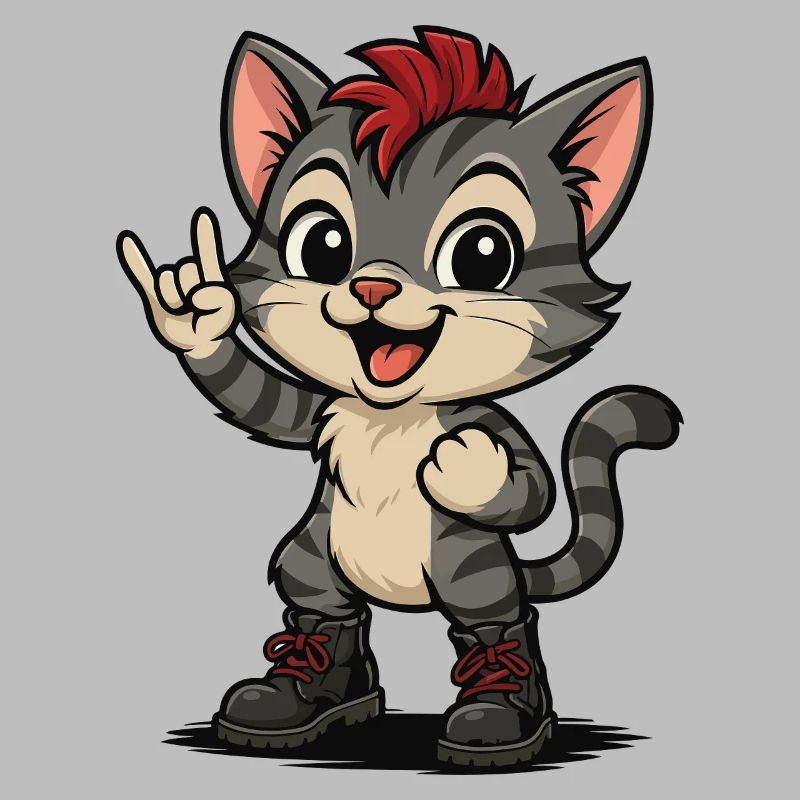 Punk Rock Chaton avec Bottes