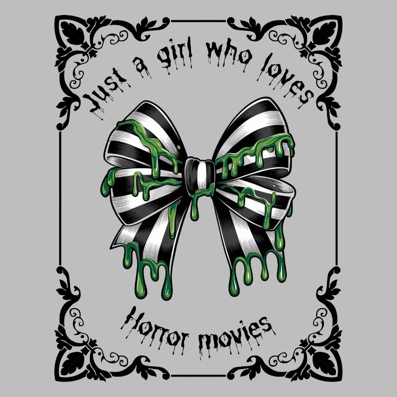 Black and white goth striped bow in a tarot frame