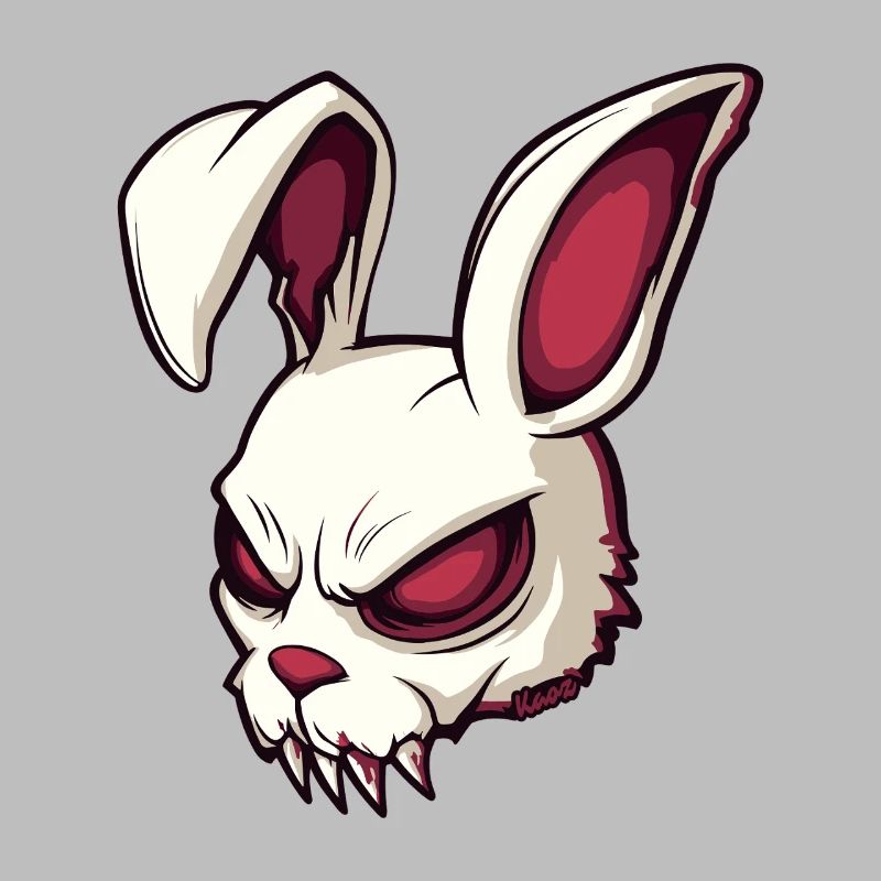 Illustration de crâne de lapin maléfique