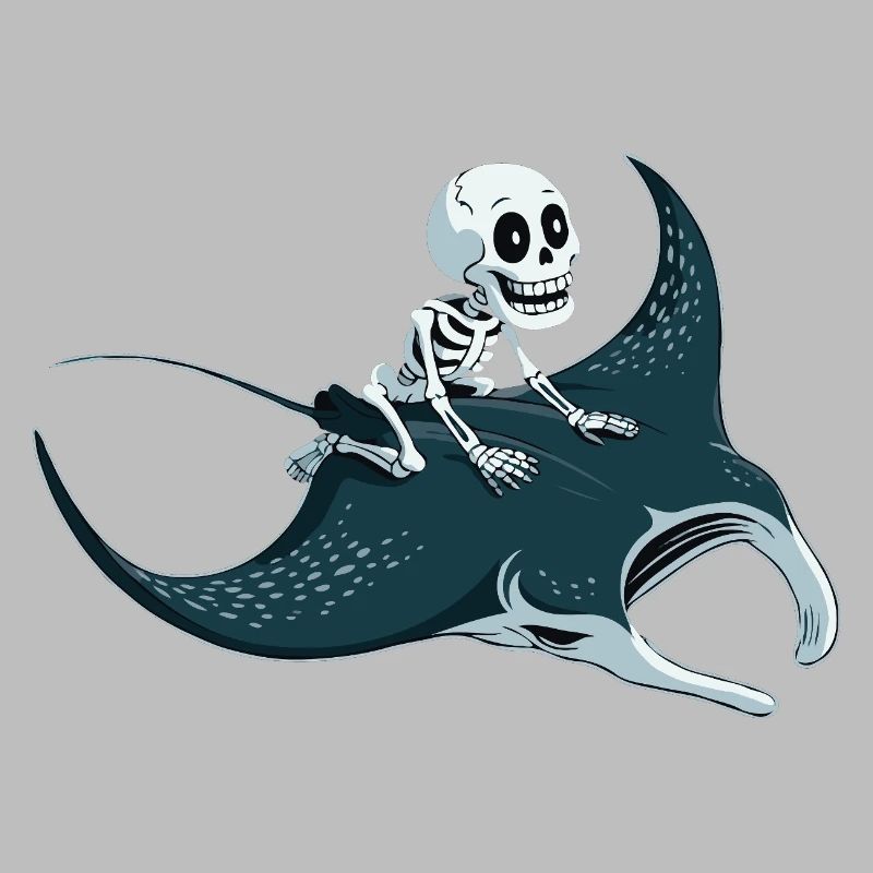 Skelett auf Mantarochen