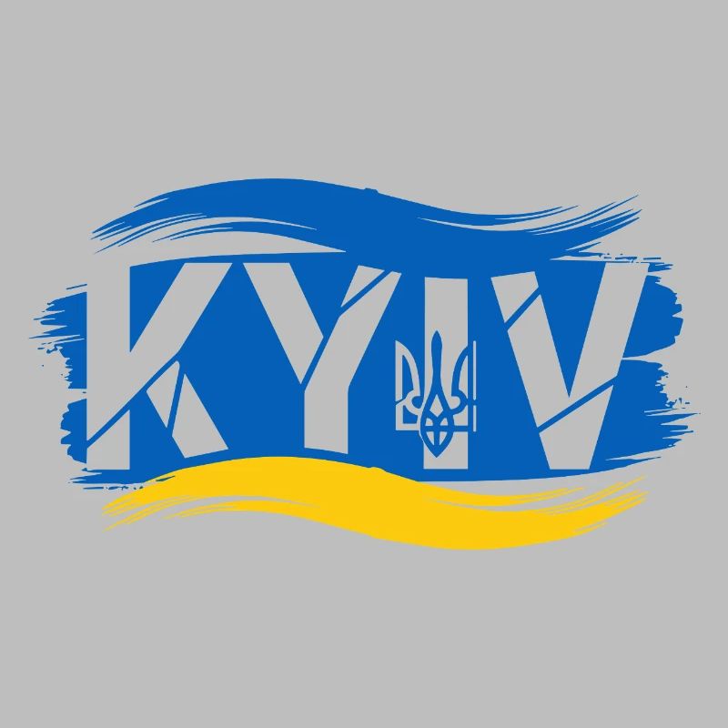 Trident ukrainien et drapeau abstrait