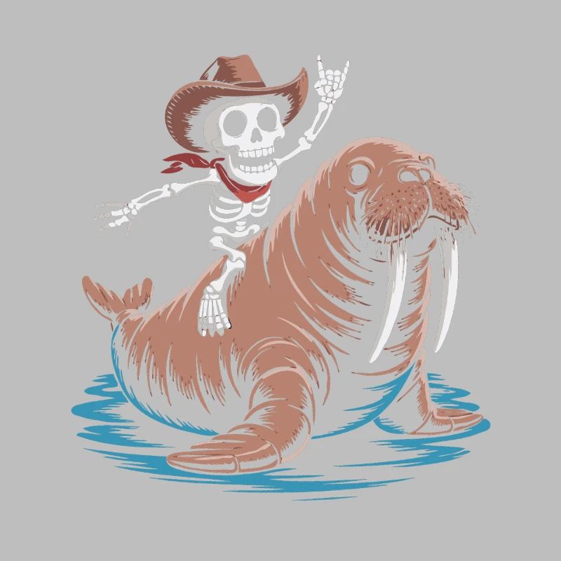Cow-boy squelette sur morse