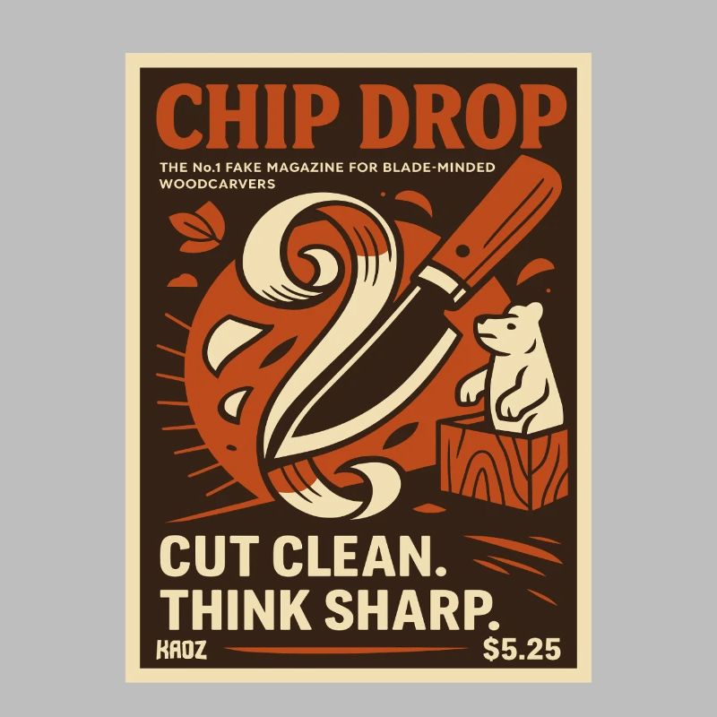 Chip Drop Holzschnitzer Poster Retro