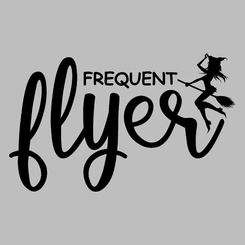 Frequent Flyer Witch Halloween Funny Tee