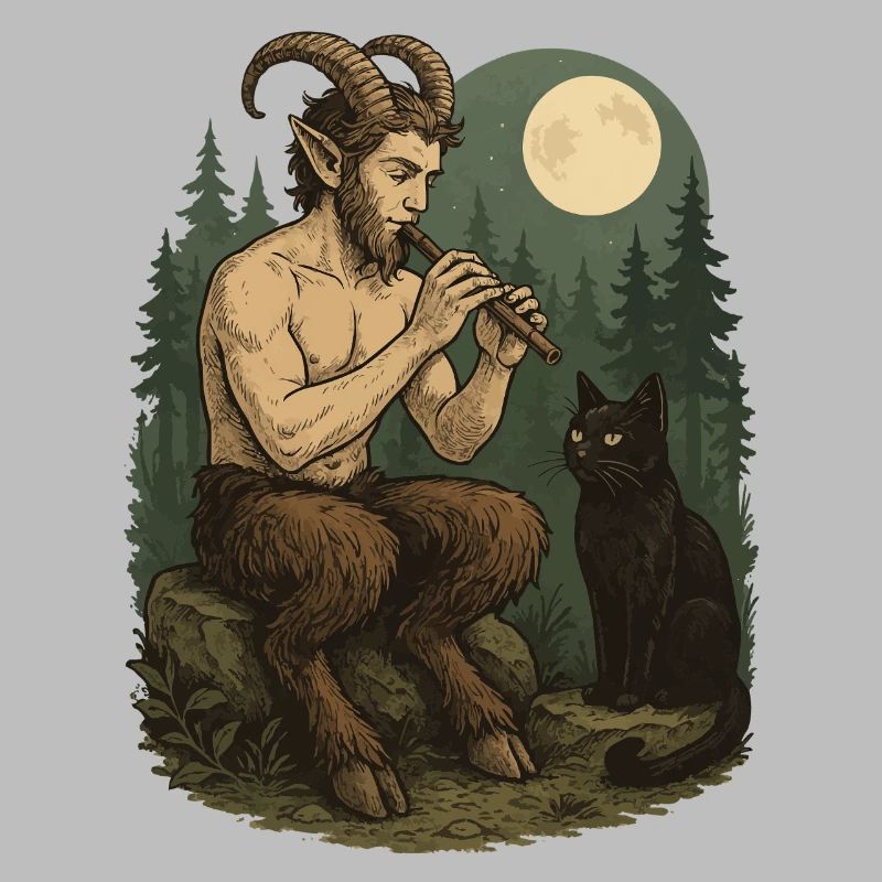 Nuit Forêt Démon Flûte Faune
