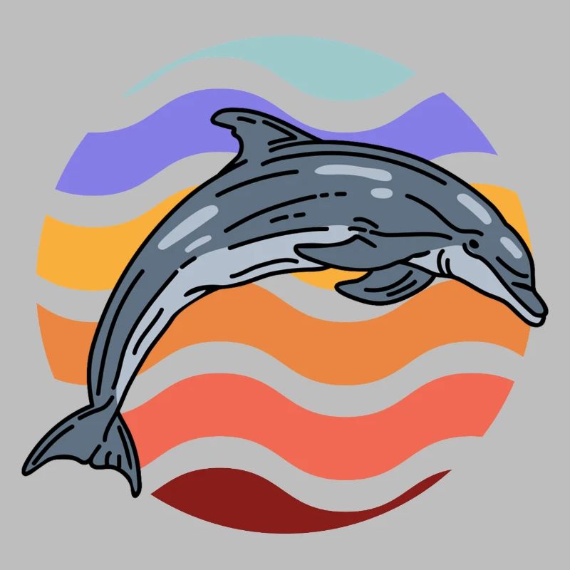 Dolphin in wave pattern