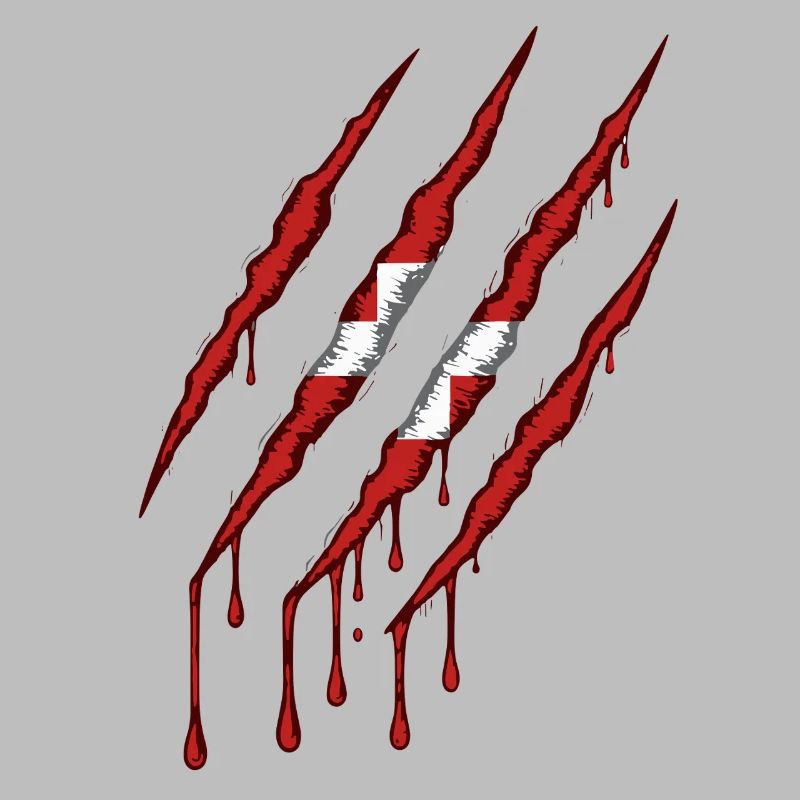 Denmark Claw Grunge Dannebrog Flag Scratch