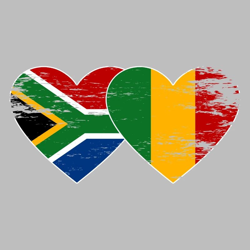Afrique du Sud Mali Drapeau Coeur Utilisé