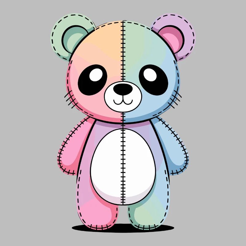 Kawaii Pastel Goth Patched Bear