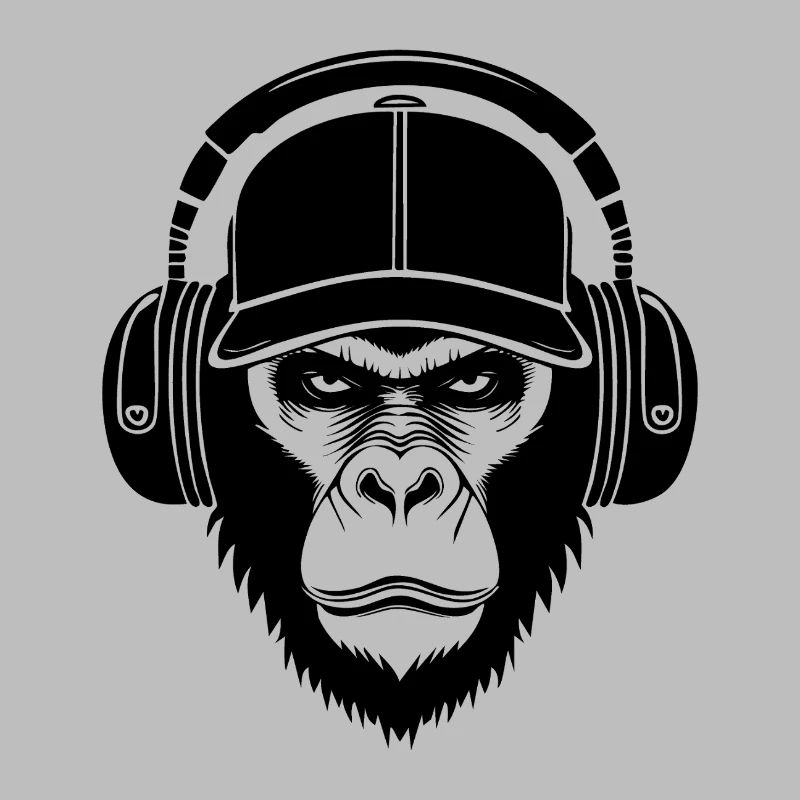 Casque de jeu Crew Focused Monkey Head Shirt