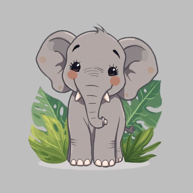 Petit ami éléphant dans la jungle