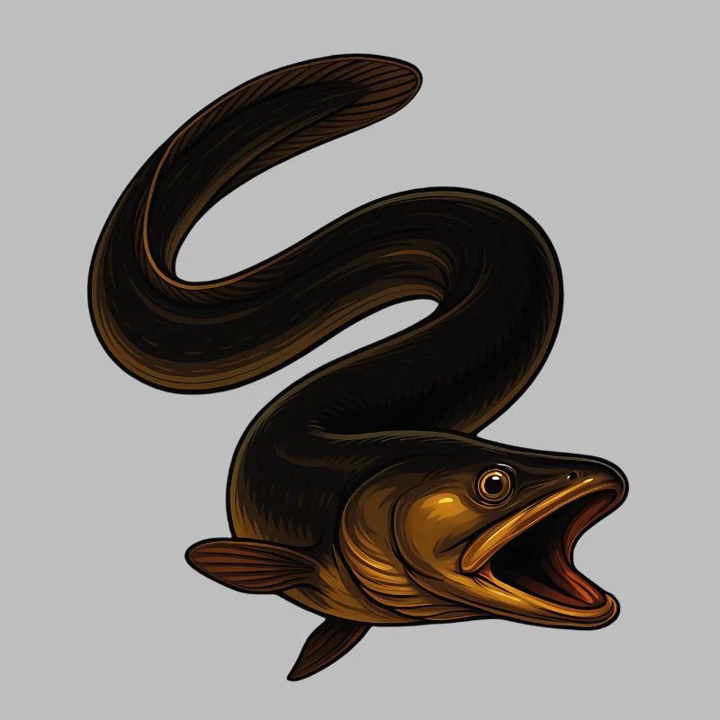 Fascinating eel in the water