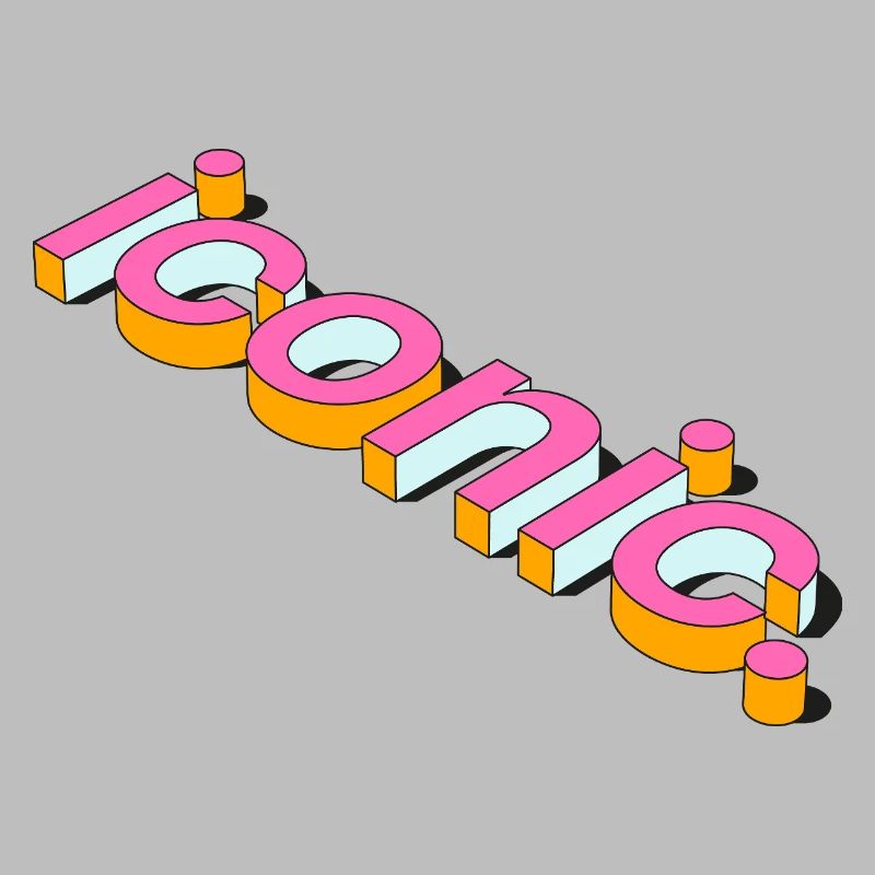 Conception de typographie 3D rétro emblématique