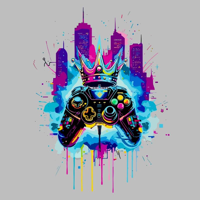 Gaming King Neon Cyberpunk Controller mit Krone 