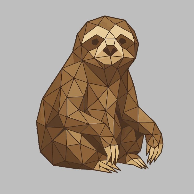 Geometric Sloth Low-Poly