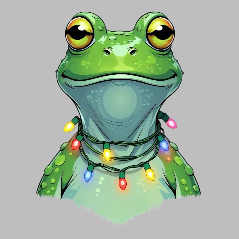 Lichterfrosch mit Weihnachtskette