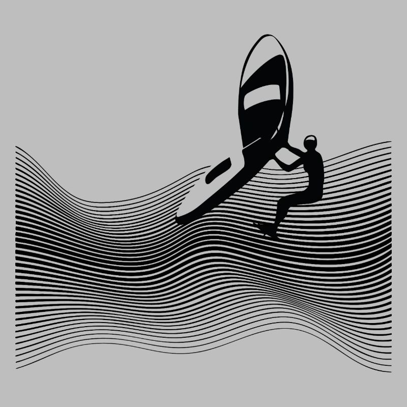 Wingfoiler on graphic waves