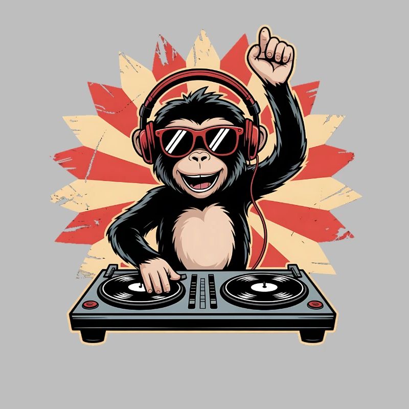 Monkey DJ dans le cercle du soleil