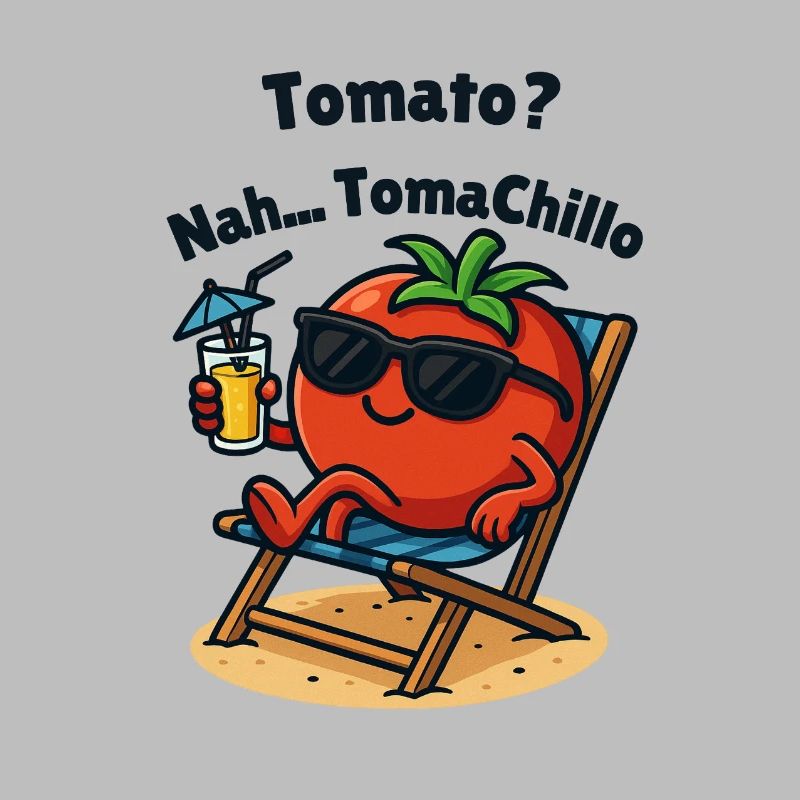 Tomates se refroidissant sur la plage Illustrations