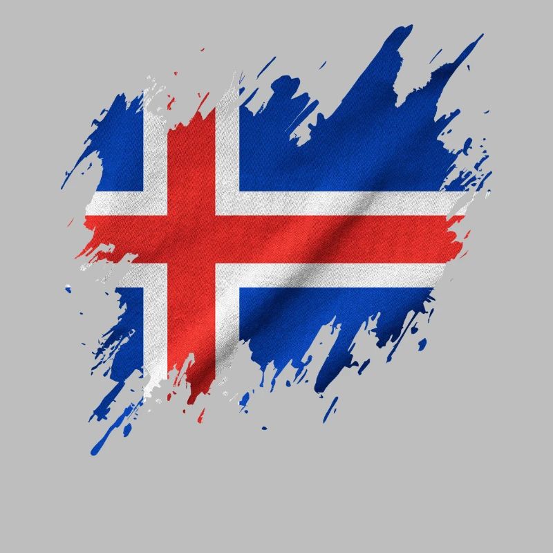 Drapeau islandais, style déchiré