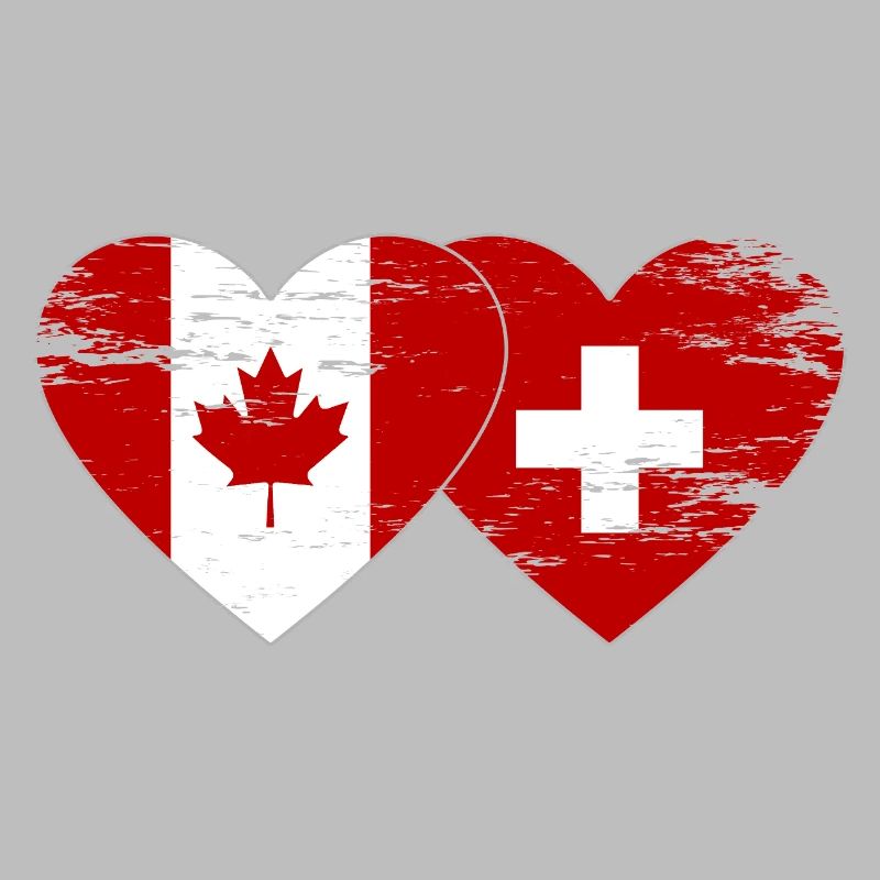 Cœur du drapeau Canada Suisse utilisé