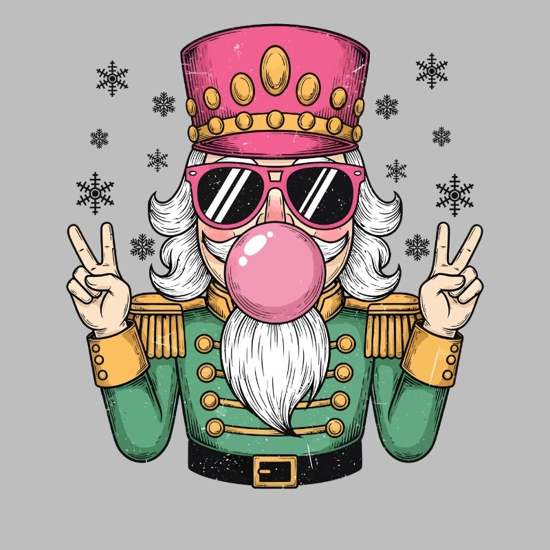 Nutcracker blows chewing gum