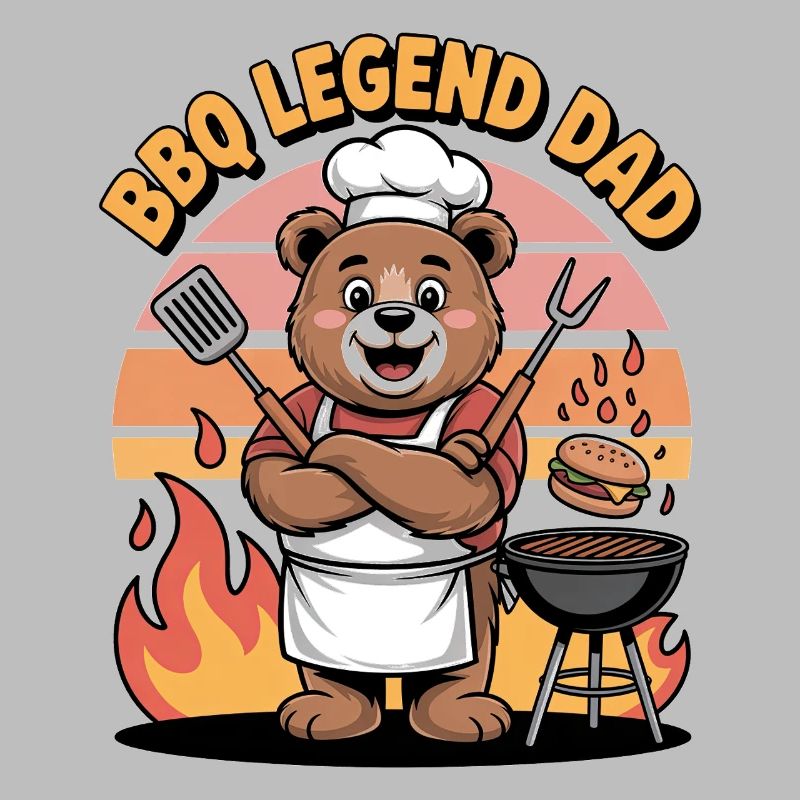 BBQ Legend Dad Funny bbq expert Bear Design