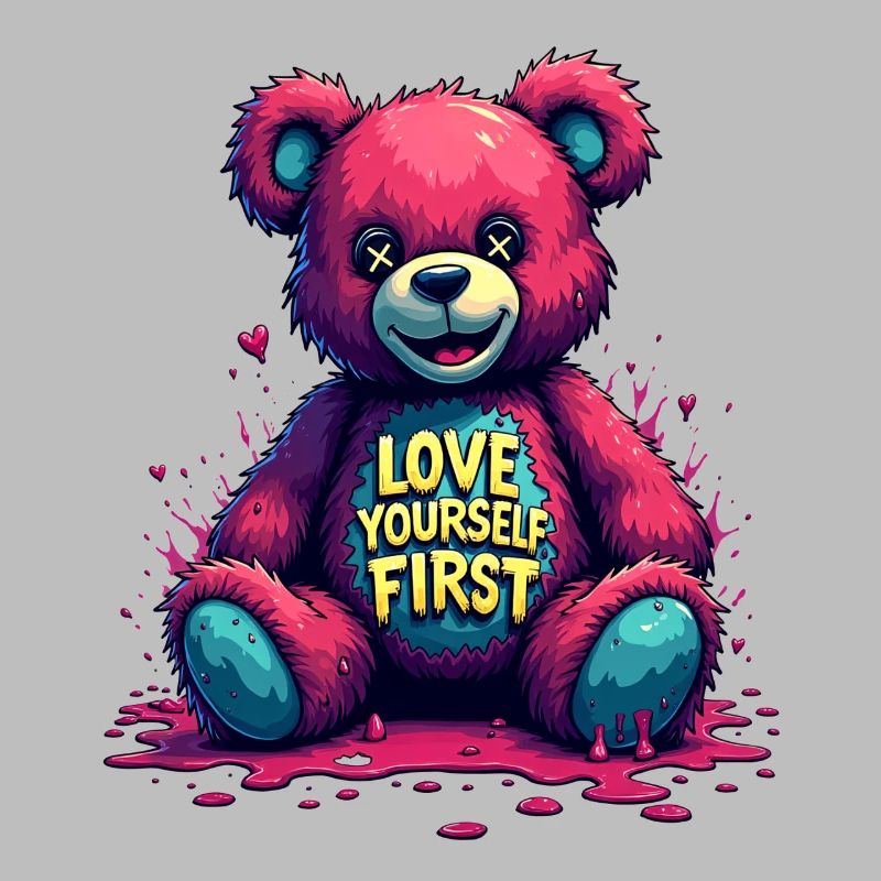 Aime-toi d’abord Teddy Bear Graffiti