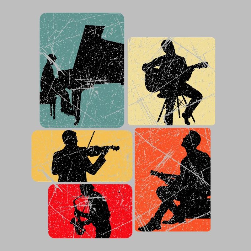 Collage de silhouettes musicales