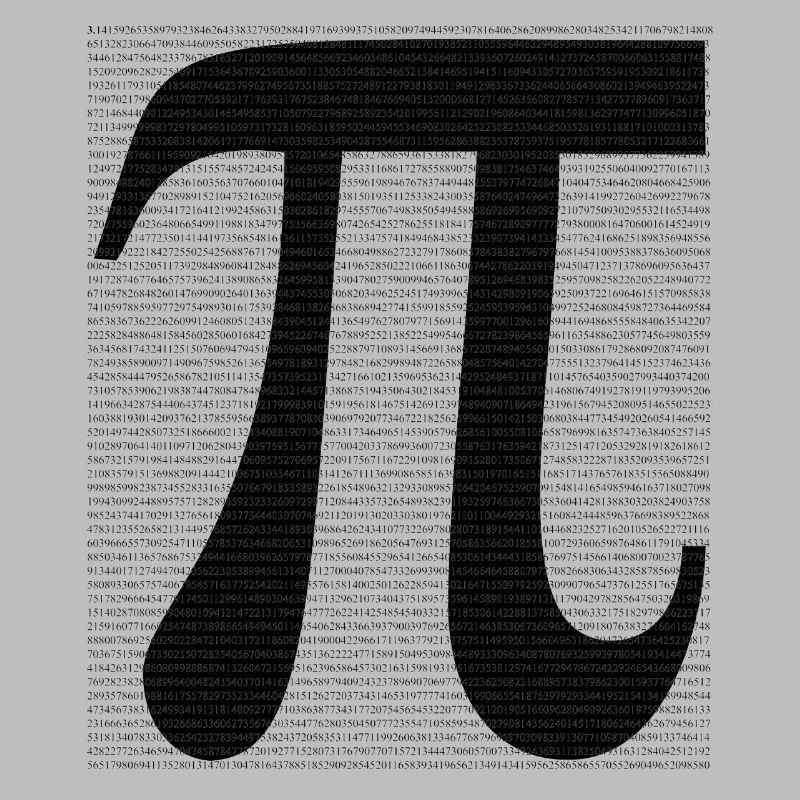 Pi symbol with numerical value mathematics