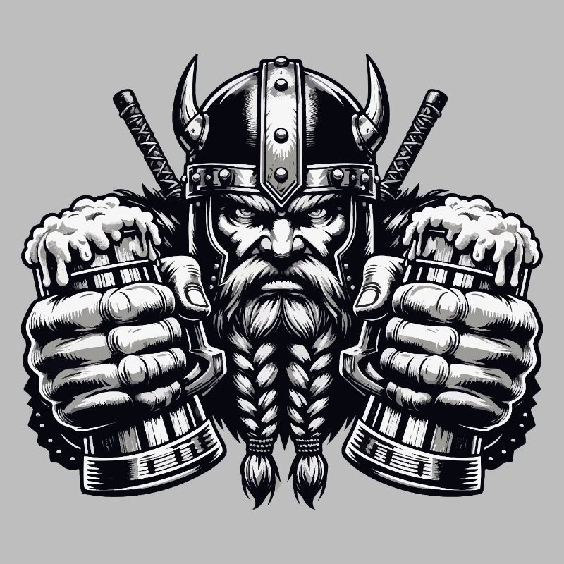 Vikings avec des chopes de bière en mode combat