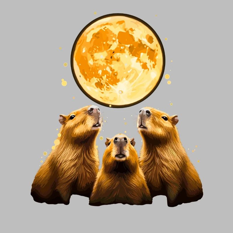 Trio de clair de lune capybara capybara