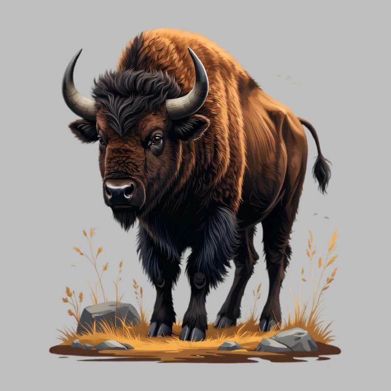 Bison du désert dans la vallée rocheuse