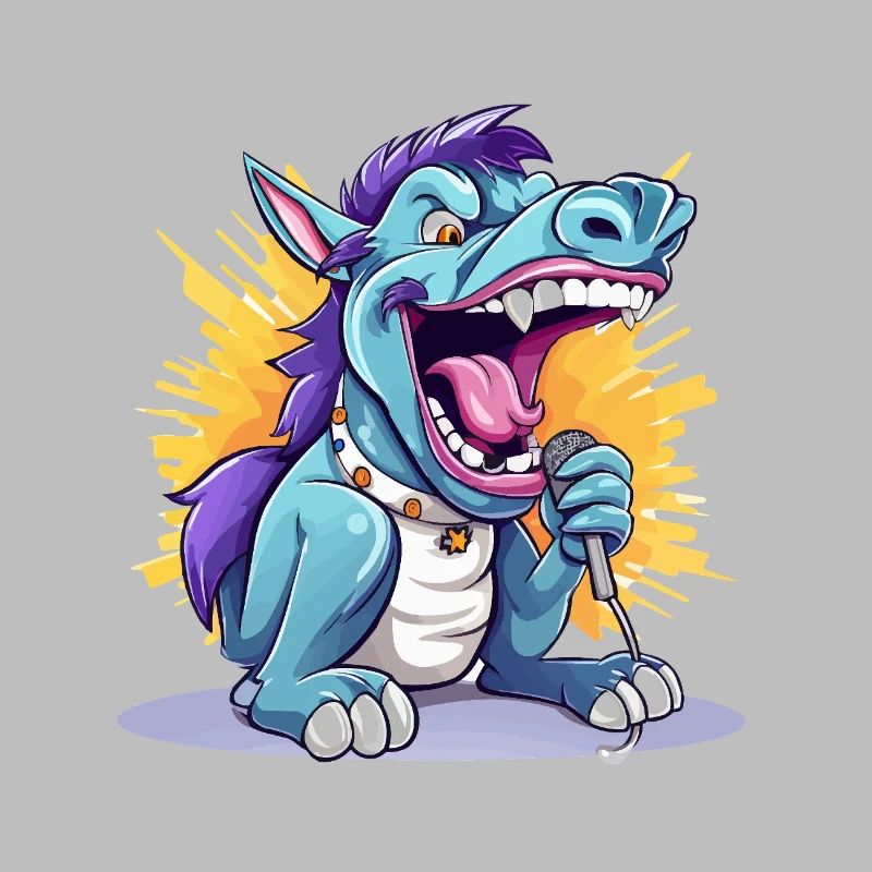 Singender Drache auf Bühne