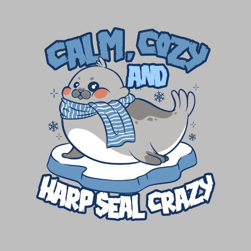 Sattelrobbe Robben Harp Seal Crazy