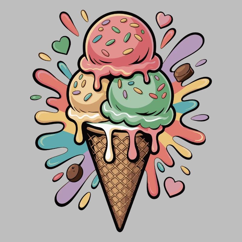 Explosion de glaces colorées