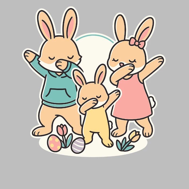 Dabbing Easter Bunnies, Family Easter
