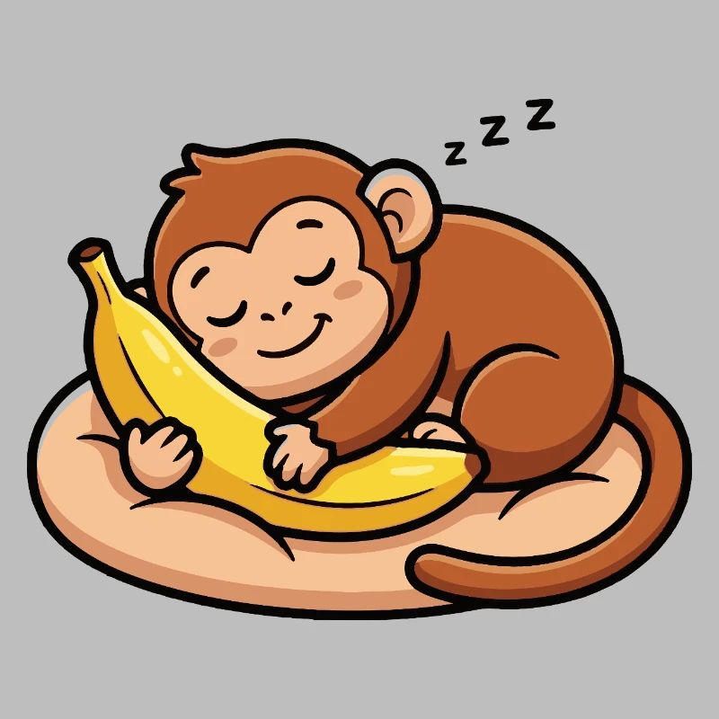 Schlafender Affe mit Banane
