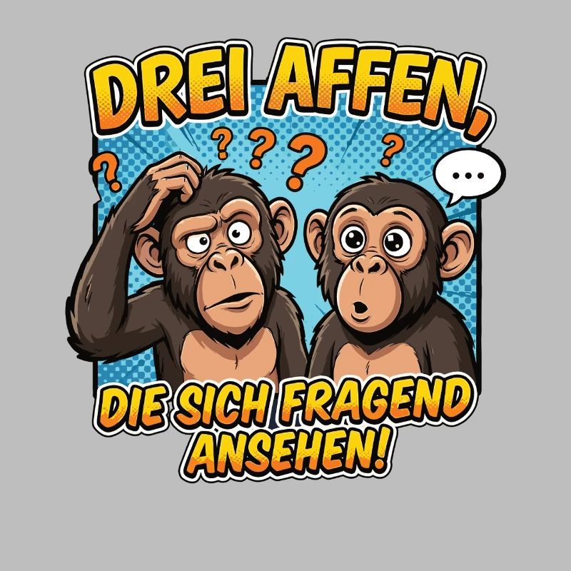Three Monkeys Confusion – Funny Comic Design