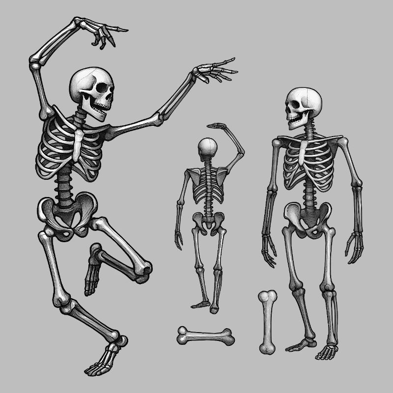 SKELETONS DANCER #1 - black & white