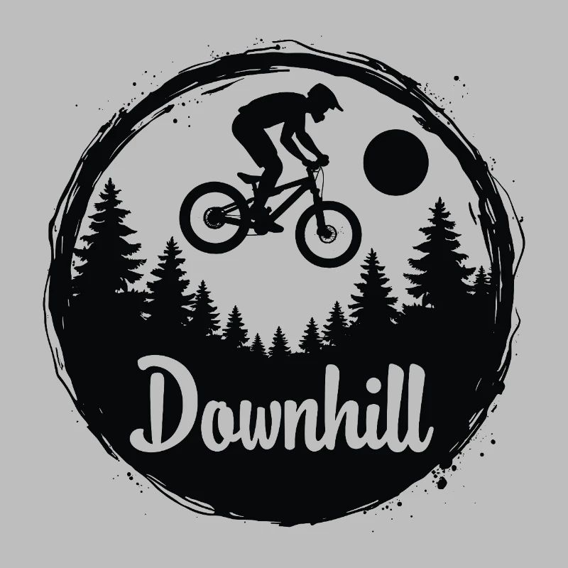 Aventure de VTT en descente dans la forêt