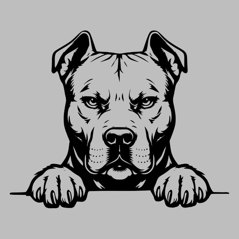 Tête de pitbull avec pattes